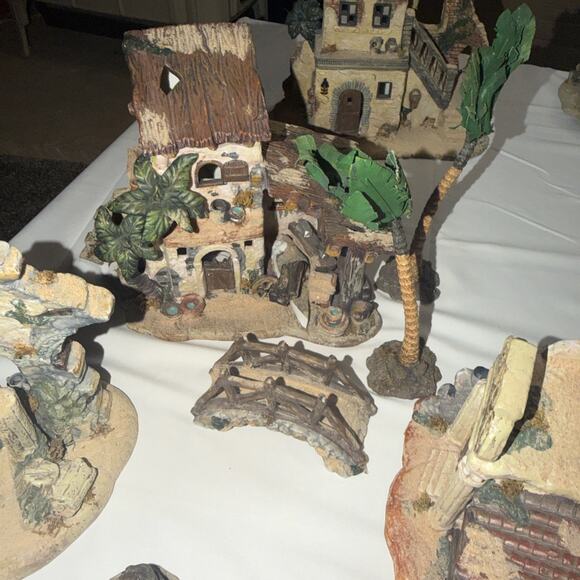 Vintage Christmas Nativity Scene 46 pc CERAMIC OLD WORLD STONE VILLAGE Bethlehem - Picture 8 of 16